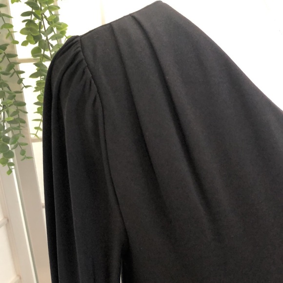 WHITE HOUSE BLACK MARKET Elegant Black One-Shoulder Knit Dress, Size Small. - Picture 4 of 5